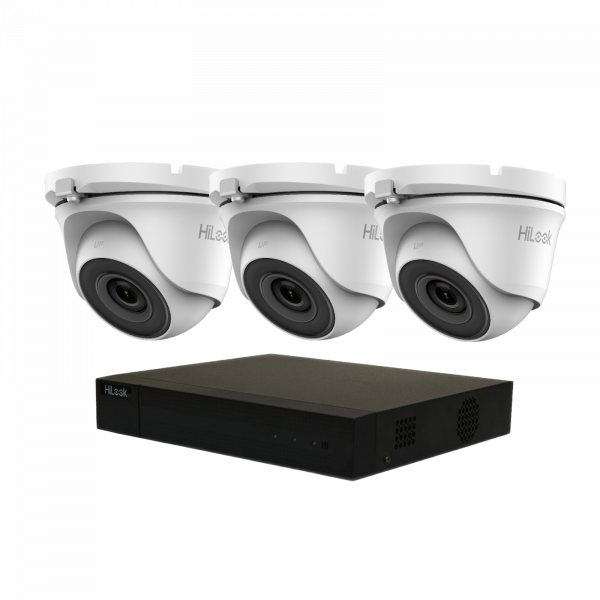 4CH DVR HIKVISION 3X HILOOK SYSTEM 20M WHITE DOME CAMERA KIT 1