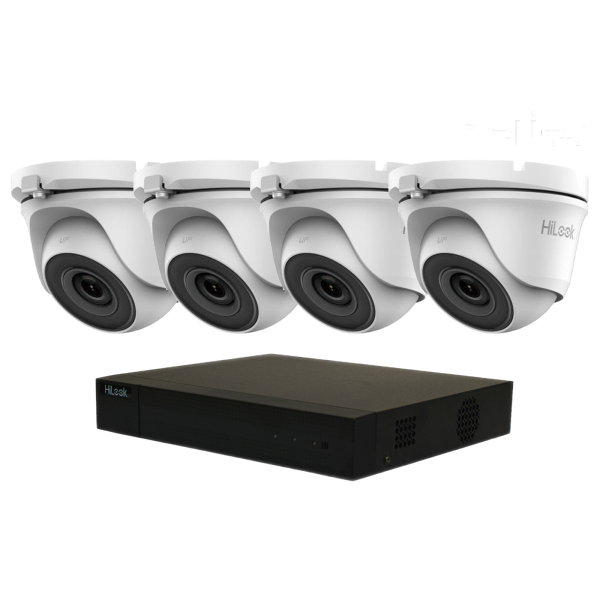 4CH DVR HIKVISION 4X HILOOK SYSTEM 20M WHITE DOME CAMERA KIT 1