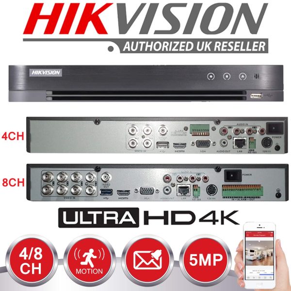 HIKVISION 5MP CCTV SYSTEM UHD 4K DVR 8CH 2.8MM VANDAL PROOF OUTDOOR EXIR CAMERA KIT 2
