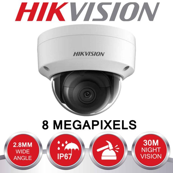 HIKVISION 8MP IP POE SYSTEM 4CH NVR DS-7604NI-K1/4P CCTV CAMERA OUTDOOR VANDAL PROOF DS-2CD2185FWD-I 3