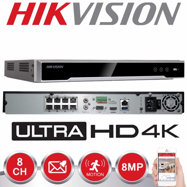 HIKVISION 6MP CCTV SYSTEM POE IP 8CH 8MP 4K NVR UHD DOME OUTDOOR VANDAL PROOF 30M NIGHT VISION CAMERA 3