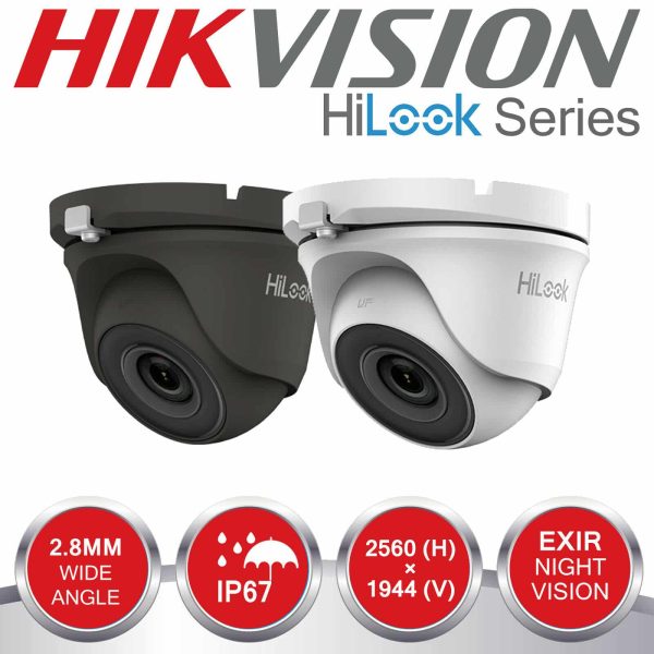 HIKVISION 5MP CCTV SYSTEM 4CH 8CH DVR HD DOME CAMERA WHITE GREY HOME OUTDOOR KIT