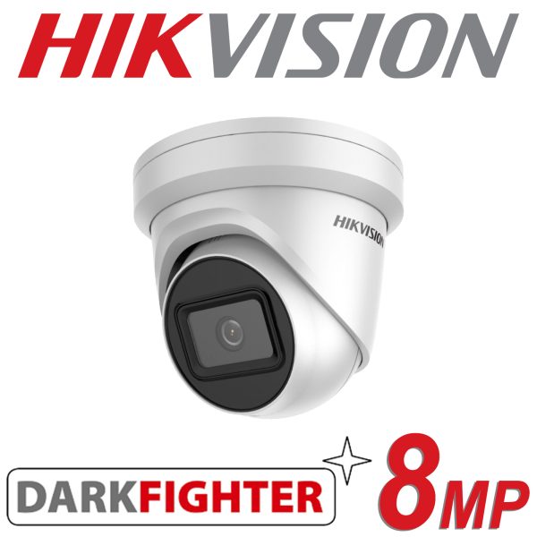 HIKVISION 8MP IP POE DOME TURRET DARKFIGHTER DS-2CD2385G1-I WHITE 2.8MM 1