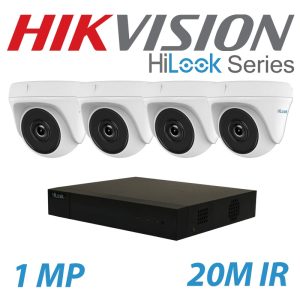 1MP . Hikvision Hilook 720P 4X Cctv System 4Ch Dvr Dome Bullet Indoor Home Shop Camera Kit Bundle