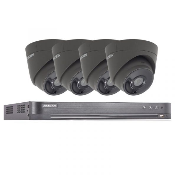 5MP . Hikvision Poc System 4X Cameras With Bnc Cable Kit Grey 1